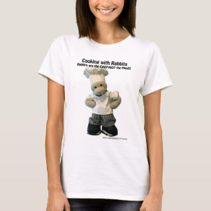 - T-shirt女性のウサギとの調理 Tシャツ