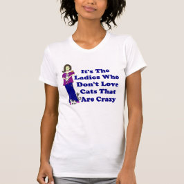 (T-Shirt熱狂するではない)猫の女性 Tシャツ