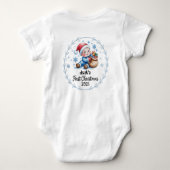 T-Shirt0Personalized Baby's First Xmas 2025-Boy ベビーボディスーツ (裏面)