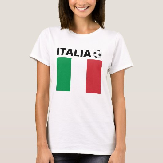 T-shirt 100% coton, doux, drapeau italia tシャツ (正面)