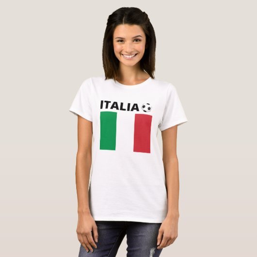 T-shirt 100% coton, doux, drapeau italia tシャツ (正面フル)