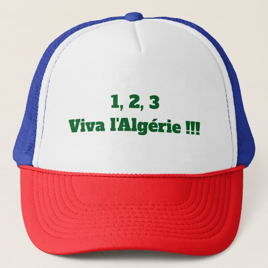 T-shirt 1, 2, 3 Viva l'Algérie キャップ (正面)