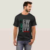 T-shirt 5th AVENUE New York City GREEN Art Design Tシャツ (正面フル)