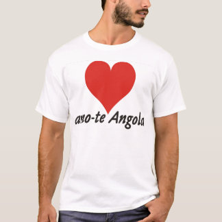 T-shirt - amo-te Angola - de coração - branca Tシャツ