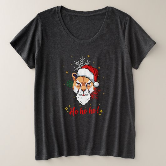 t-shirt animal ho ho ho  プラスサイズTシャツ (デザイン正面)