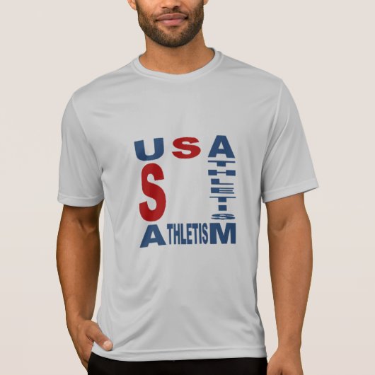 T-shirt  argent homme  USA  ATHLETISM Tシャツ (正面)