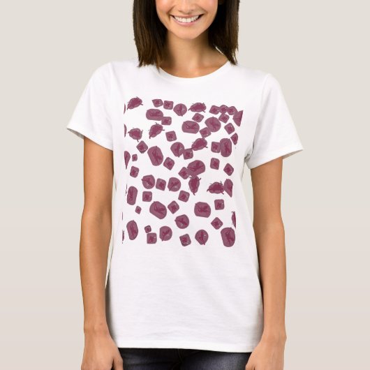 T-shirt avec de magnifiques roses sur fond blanc tシャツ (正面)