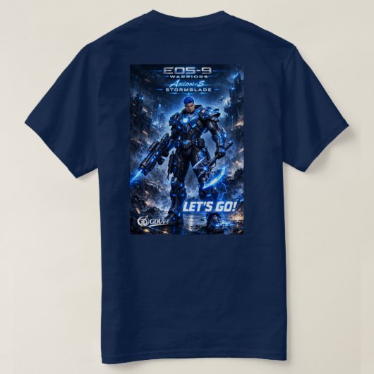 T-SHIRT - AXION-8 STORMBLADE - LET'S GO! Tシャツ (デザイン裏面)