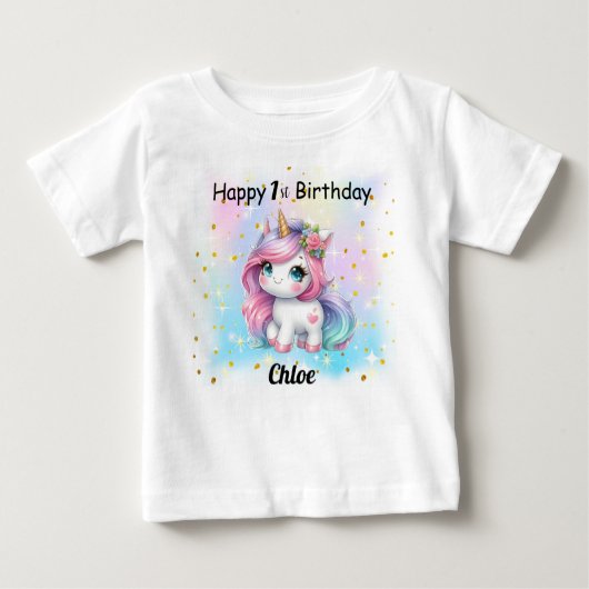 T-Shirt Baby Unicorn  ベビーTシャツ (正面)
