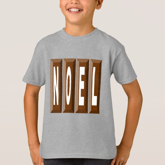 T-shirt basique acier pour enfants NOEL CHOCOLAT Tシャツ (正面)