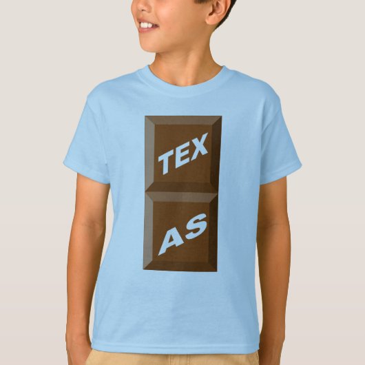 T-SHIRT  BASIQUE  BLEU  CIEL TEXAS    CHOCOLAT Tシャツ (正面)