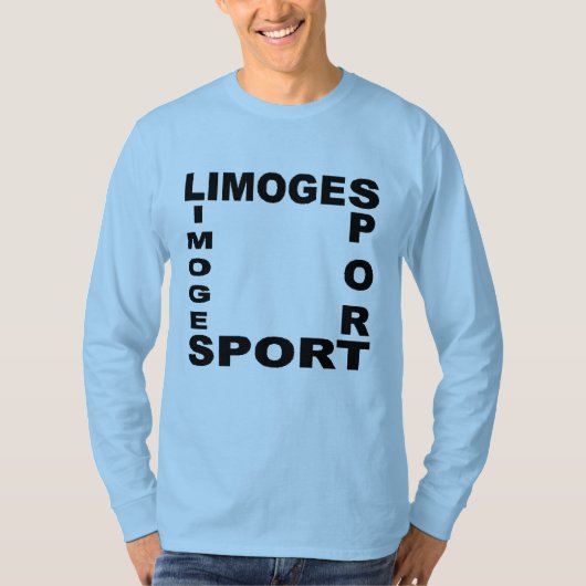 T-shirt basique bleu clair hommes LIMOGES SPORT Tシャツ (正面)