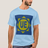 T-shirt basique bleu hommes Design UE Tシャツ (正面)
