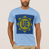 T-shirt basique bleu hommes Design UE Tシャツ (正面)