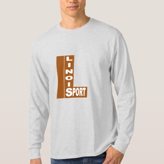 T-shirt basique cendre DESIGN ILLINOIS SPORT Tシャツ (正面)