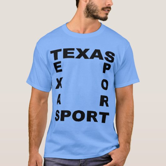 T-shirt basique foncé bleu DESIGN TEXAS SPORT Tシャツ (正面)