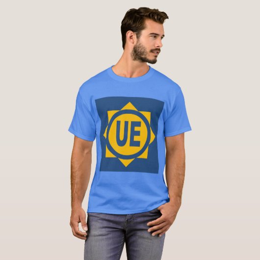 T-shirt basique foncé bleu hommes Design UE Tシャツ (正面フル)