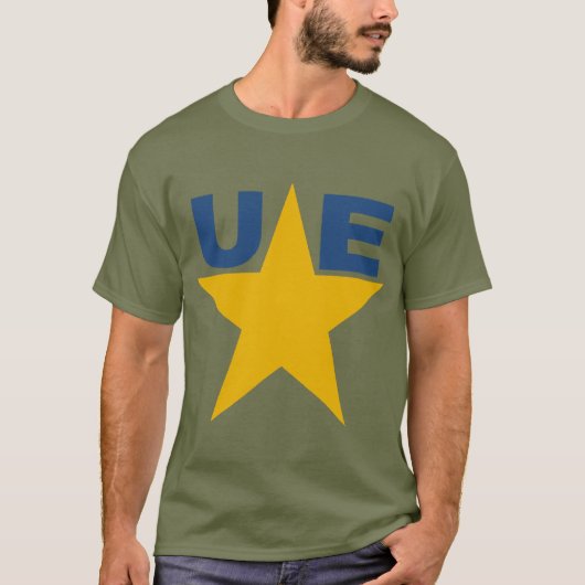 T-shirt basique foncé vert kaki  Design  UE Tシャツ (正面)
