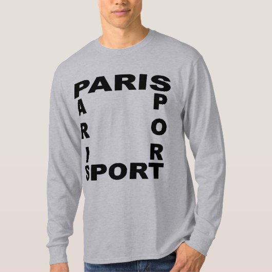 T-shirt basique gris  PARIS SPORT Tシャツ (正面)