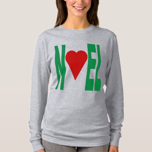 T-shirt basique gris pour femmes NOEL Tシャツ (正面)