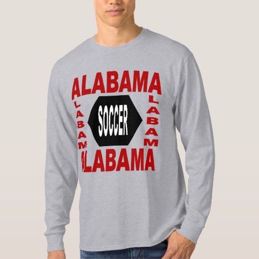T-shirt basique gris pour hommes ALABAMA SOCCER Tシャツ (正面)