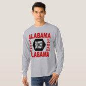 T-shirt basique gris pour hommes ALABAMA SOCCER Tシャツ (正面フル)
