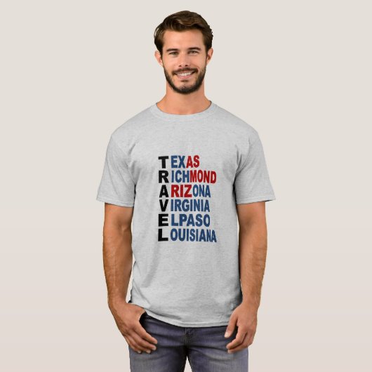 T-shirt basique gris TRAVEL Tシャツ (正面フル)
