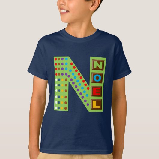 T-shirt basique marine Design NOEL CHOCO BONBONS Tシャツ (正面)