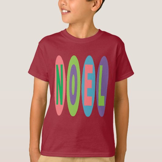 T-shirt basique marron pour enfants NOEL BONBONS Tシャツ (正面)