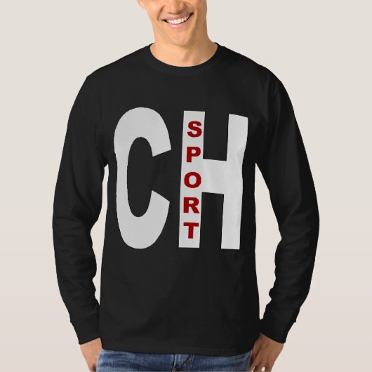 T-shirt basique noir SPORT SUISSE Tシャツ (正面)