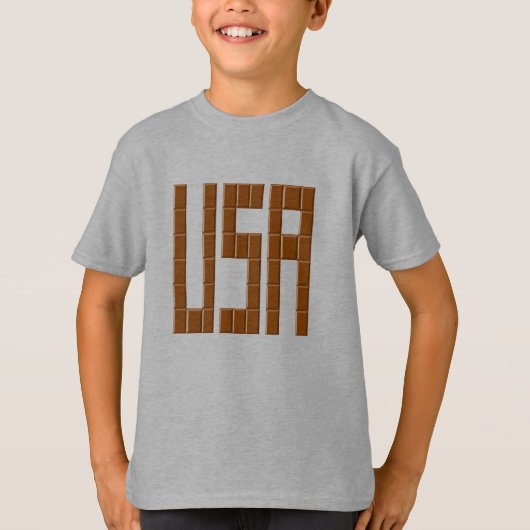 T-shirt basique pour enfants acier  USA  CHOCOLAT Tシャツ (正面)