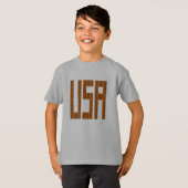 T-shirt basique pour enfants acier  USA  CHOCOLAT Tシャツ (正面フル)