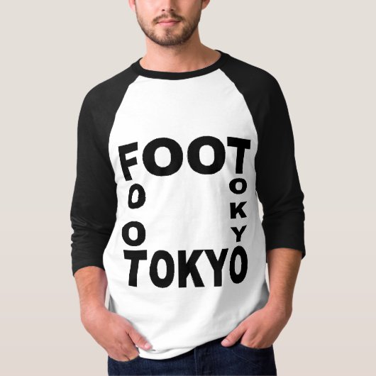 T-shirt basique raglan  blanc/noir FOOT  TOKYO Tシャツ (正面)