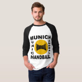 T-shirt basique raglan blanc/noir  MUNICH HANDBALL Tシャツ (正面フル)