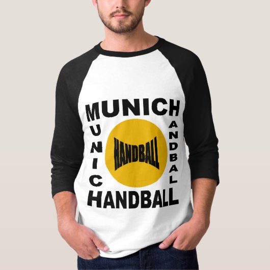 T-shirt basique raglan blanc/noir  MUNICH HANDBALL Tシャツ (正面)