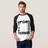 T-shirt basique raglan blanc/noir SPORT THURINGEN Tシャツ (正面フル)