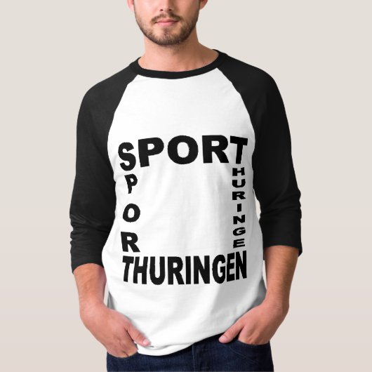 T-shirt basique raglan blanc/noir SPORT THURINGEN Tシャツ (正面)
