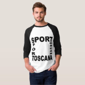 T-shirt basique raglan blanc/noir SPORT TOSCANA Tシャツ (正面フル)