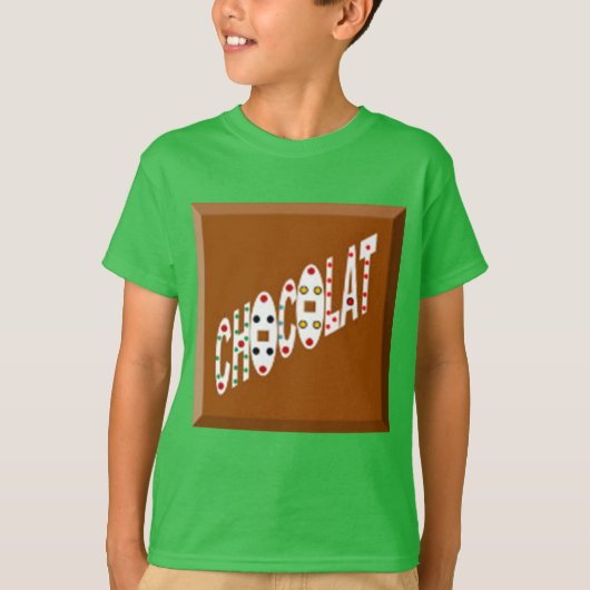 T-shirt basique vert trèfle CHOCOLAT BONBONS Tシャツ (正面)
