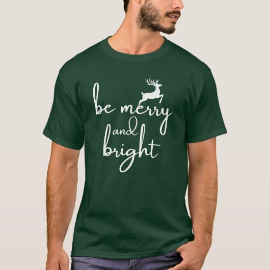 T-Shirt : be merry and bright (green) Tシャツ (正面)
