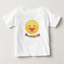 T-shirt Bébé Emoji Rigolo - Émoticône Langue Tirée