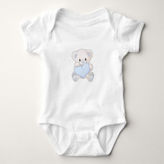 T-shirt bébé garçon avec un ours imprimer ベビーボディスーツ (正面)