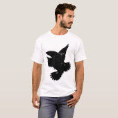 t-shirt black birds Jean Marie Moyer Tシャツ (正面フル)