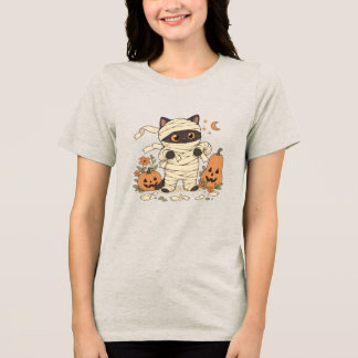 T-shirt Black Cat Skull Halloween トライブレンドTシャツ