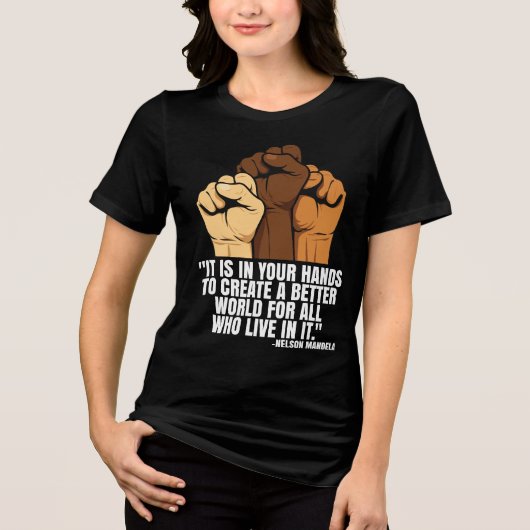 T-Shirt-Black History Month 100 Years トライブレンドＴシャツ (正面)