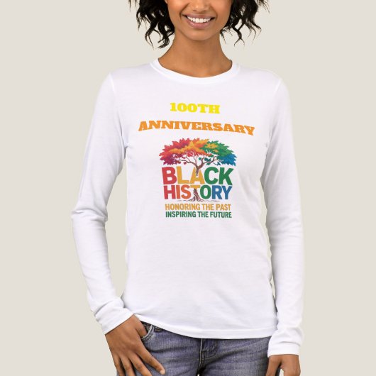 T-Shirt-Black History Month 100 Years トライブレンドＴシャツ (正面)