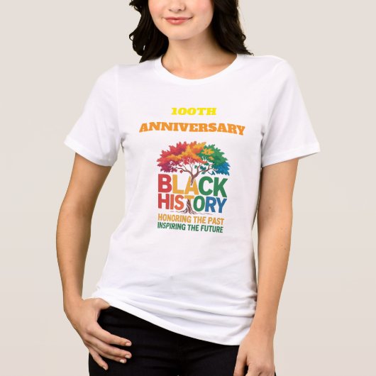 T-Shirt Black History Month 100 Years トライブレンドＴシャツ (正面)