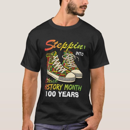 T-Shirt-Black History Month 100 Years Tシャツ (正面)