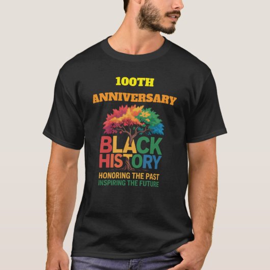 T-Shirt-Black History Month 100 Years Tシャツ (正面)