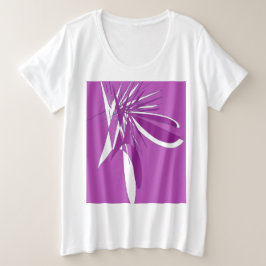 T-shirt Blanc Femme Graphique mauve プラスサイズTシャツ
